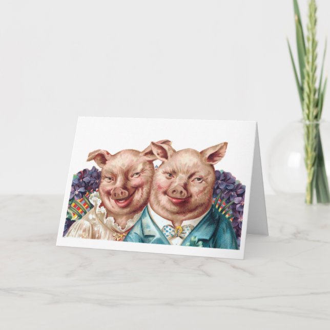 Piggy koppla ihop hälsningkortet kort (Framsida)