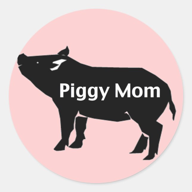 Piggy Mamma Runt Klistermärke (Framsida)