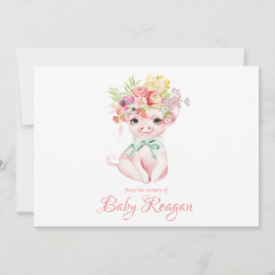 Piggy Monogrambaby shower för barnkammare lite Tack Kort