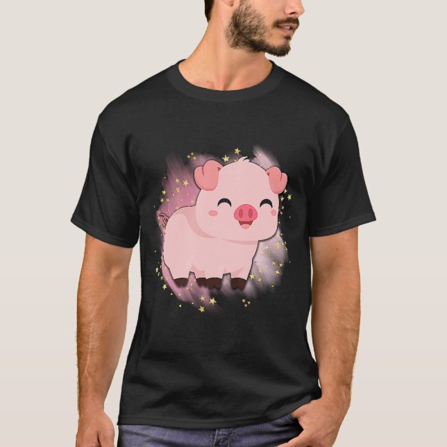 Piggy National Gris Day lycklig T Shirt (Framsida)