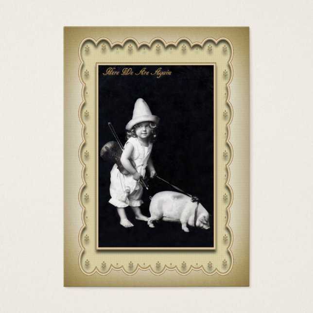 Piggy- och I Mini-vykort Visitkort (Framsidan)