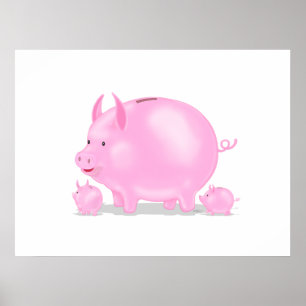 Piggy packa ihop med Piglets Poster