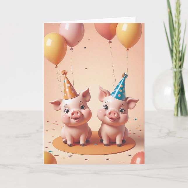 Piggy Party Time Kort (Framsida)