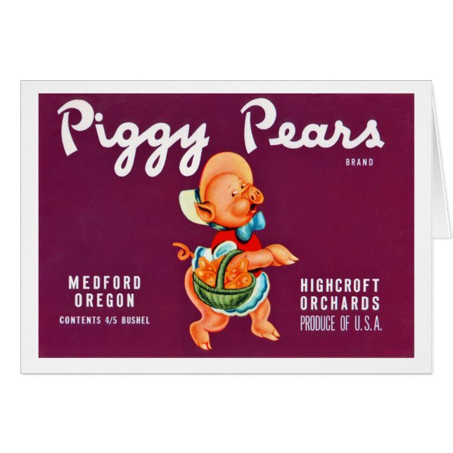 Piggy Pears Hälsningskort (Framsidan Horizontal)