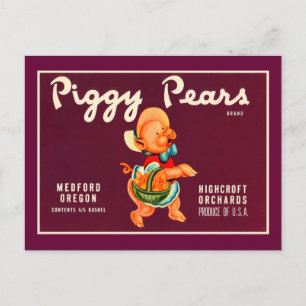 Piggy Pears Vykort