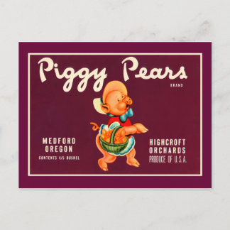 Piggy Pears Vykort