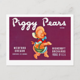 Piggy Pears Vykort