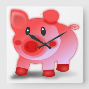 PIGGY PIGLET FYRKANTIG KLOCKA