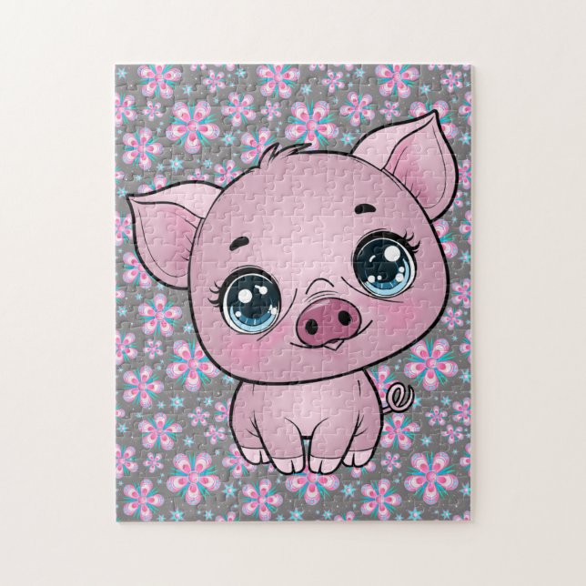 Piggy Piglet Puzzle för barn och vem som helst Pussel (Vertikal)