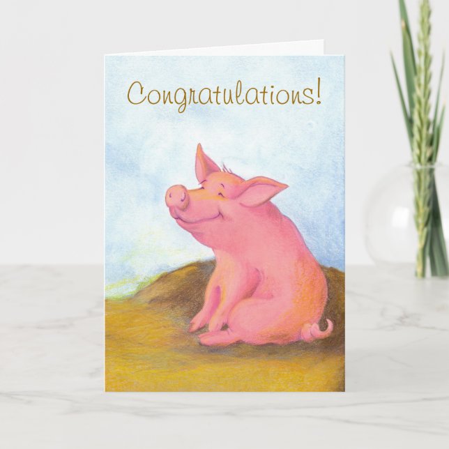 Piggy Pinkles/Grattiss Greeting Card Kort (Framsida)