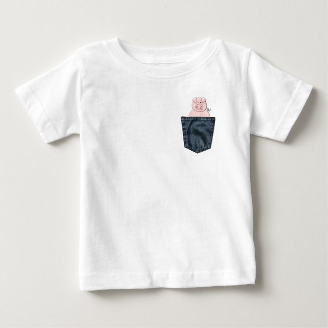 Piggy Pocket Peek-a-boo T Shirt (Framsida)