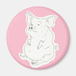 Piggy Porker Tjock Gris Magnet