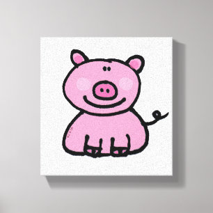 piggy rosor canvastryck