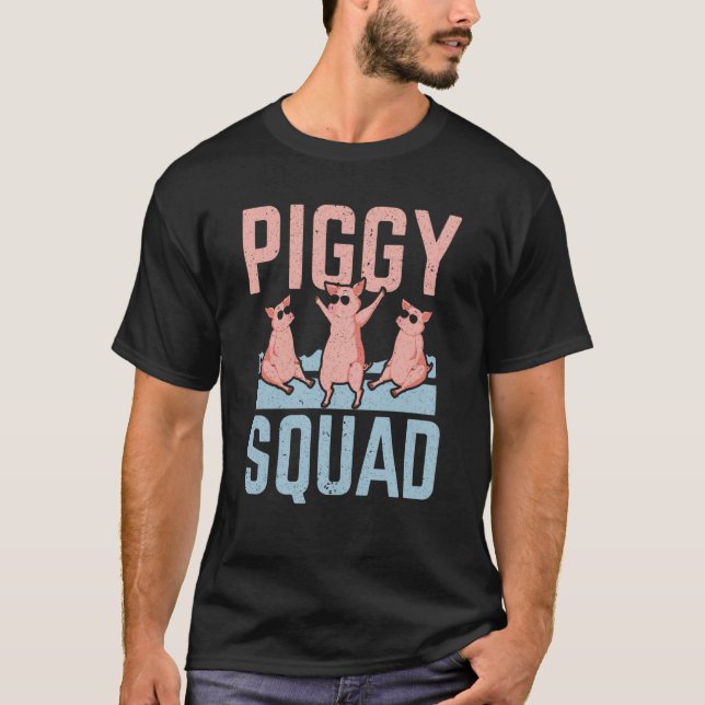 Piggy Squad Farm Animal Pig Farmer Pig   1 T Shirt (Framsida)