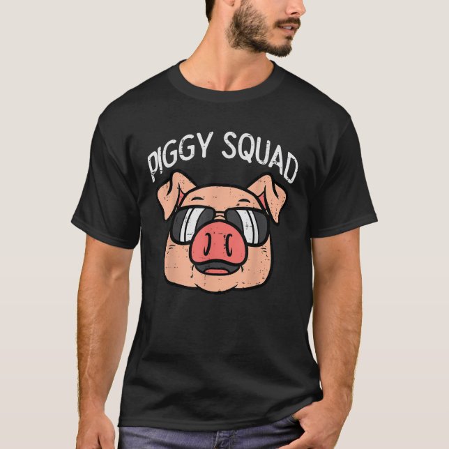 Piggy Squad Funny Gris Farmer Hog Farm Animal Mana T Shirt (Framsida)