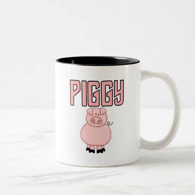Piggy T-tröja och gåvor Två-Tonad Mugg (Höger)