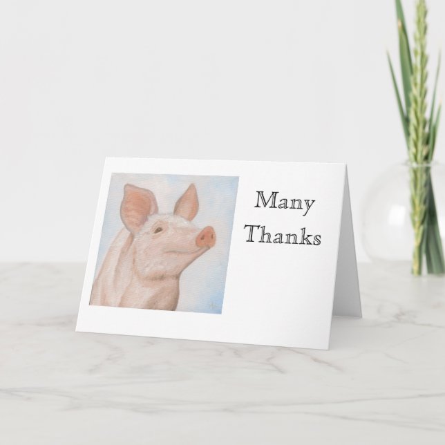 Piggy Tack Notecard Kort (Framsida)
