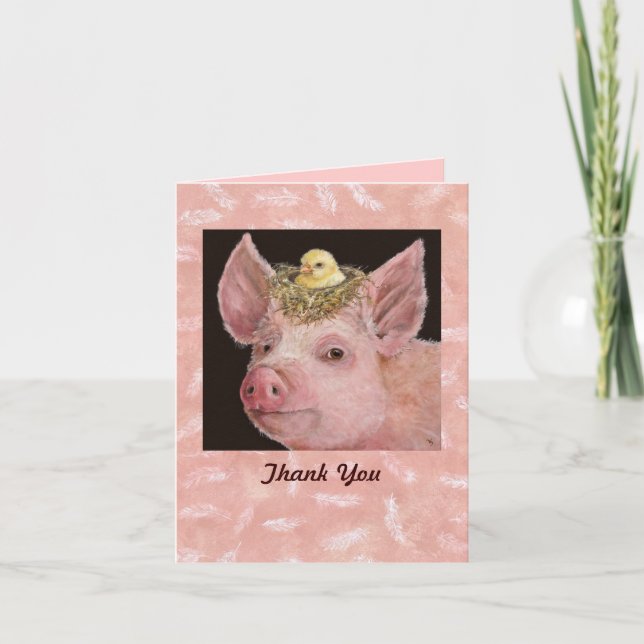 Piggy-tack, notecard tack kort (Framsida)