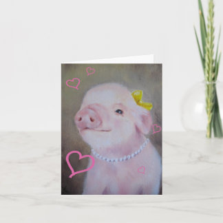 Piggy valentin för baby kort för dag