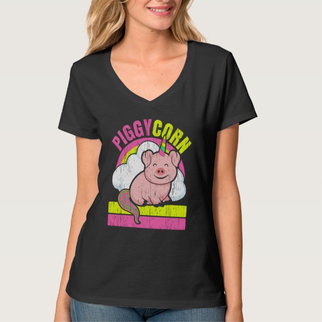Piggycorn Farm Animal Piggy Farmer Unicorn Pig T Shirt (Framsida)