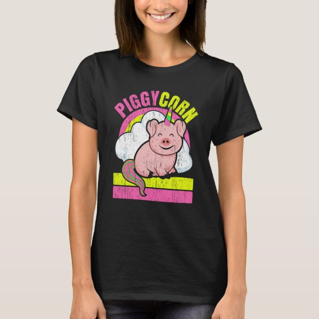 Piggycorn Farm Animal Piggy Farmer Unicorn Pig T Shirt (Framsida)