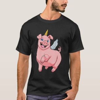 Piggycorn Gris Unicorn Farm Rainbow Magic Space G T Shirt