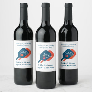 Pigleball-temat bröllop vin vinflaska etikett