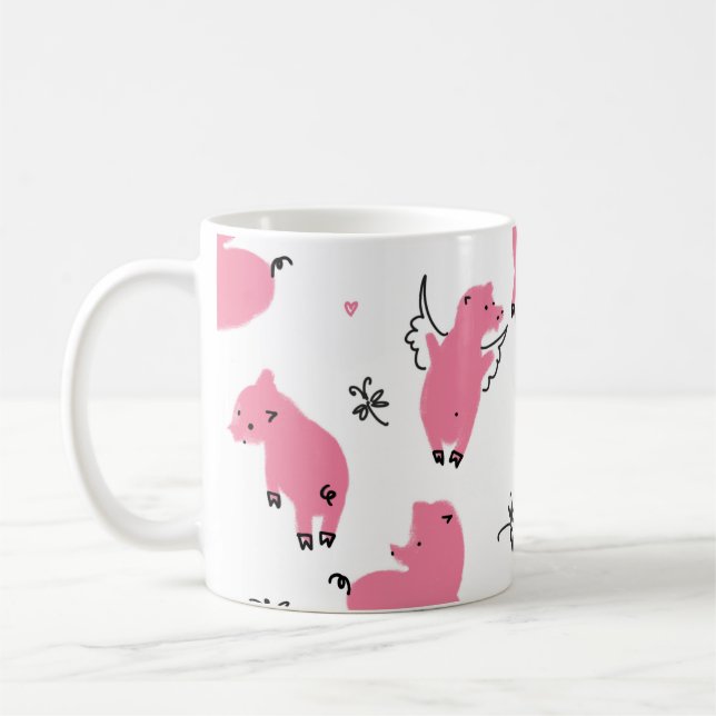 Piglet Fantasy: Sömlös design. Kaffemugg (Vänster)