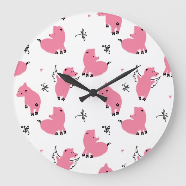 Piglet Fantasy: Sömlös design. Stor Klocka (Framsida)