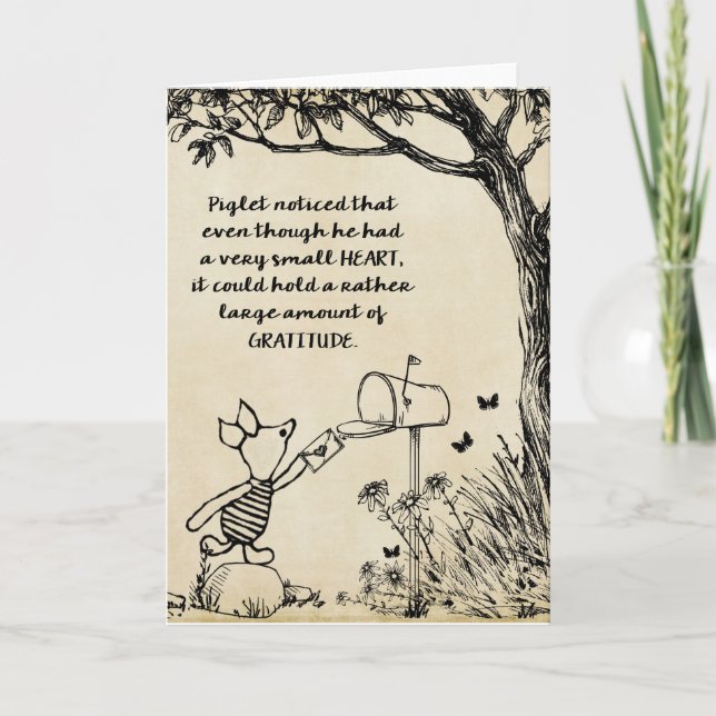 Piglet - Gratitud Kort (Framsida)