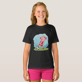 Piglet in Christmas costume and soccer ball T Shirt