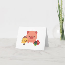 Piglet-kortet baby (Gris) och Chick (kyckling) BLA Kort