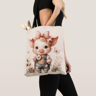 Piglet med fantasifull överdel i pastellfärger per tygkasse