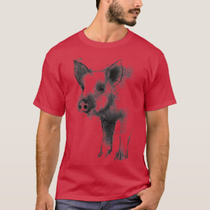 Piglet motif , gris hoodie, lustig gåva Premium T Shirt