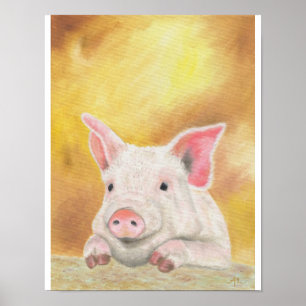 Piglet print 11" x 14" poster
