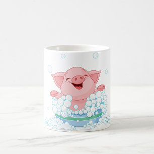 Piglet som tar en badmugg kaffemugg