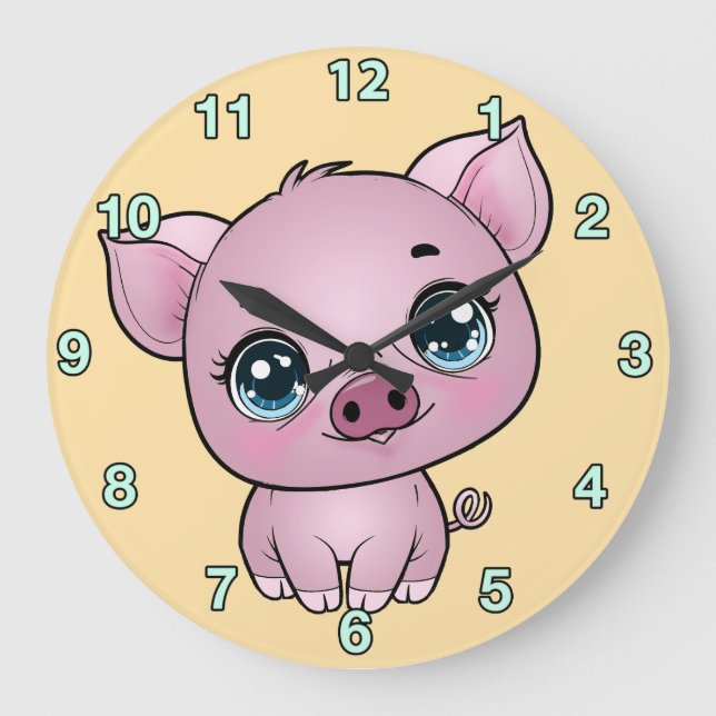 Piglet Wall Clock Stor Klocka (Framsida)