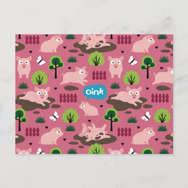 Piglets lycklig i vykortet Lera Vykort (Framsida)