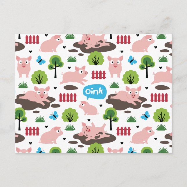 Piglets lycklig i vykortet Lera Vykort (Framsida)