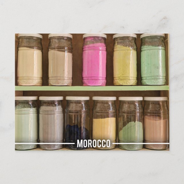 Pigment av marockanska Färg i Marrakech-söarna Vykort (Framsida)