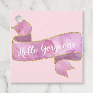 Pigment Rosa Blush Rosa Hej Underbar Guld Band Gåvor Etiketter