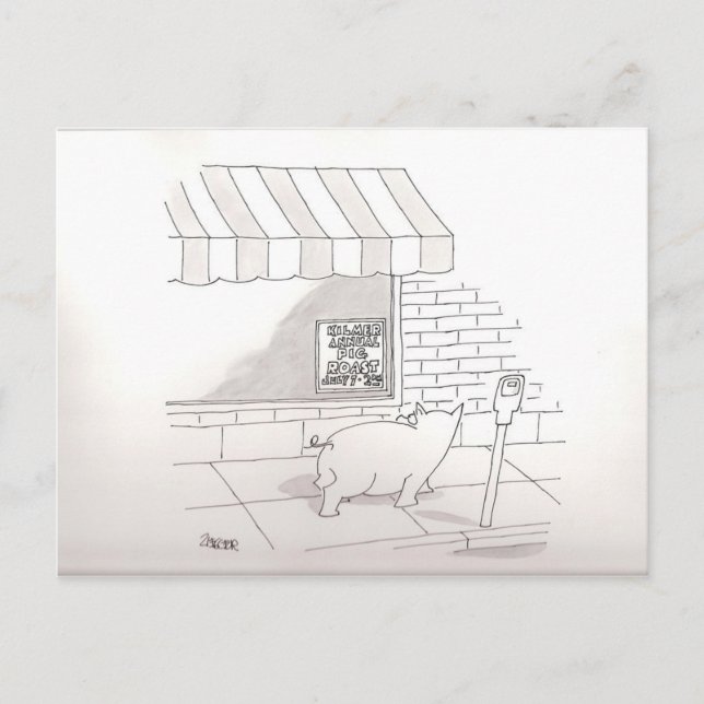 PigRoast Inbjudan Vykort (Framsida)