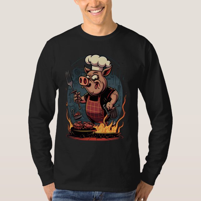 Pig's Meat   Pig Grilling Steak T Shirt (Framsida)