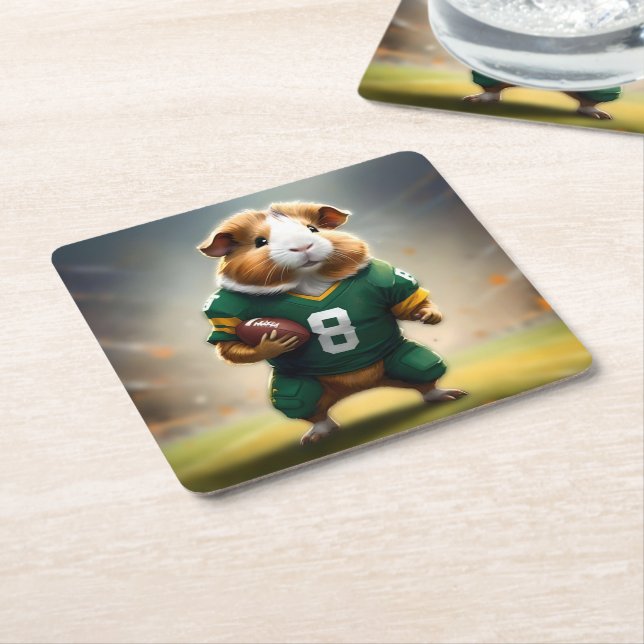 Pigskin Prodigy: Guineas kvarterback Gris, Underlägg Papper Kvadrat (Vinklad)