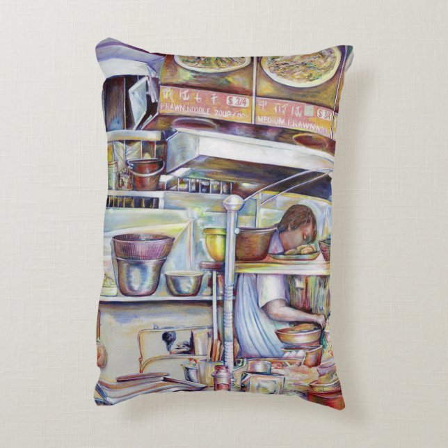 Pigtail Soppa, Singapore Prydnadskudde (Baksidan(Vertikal))