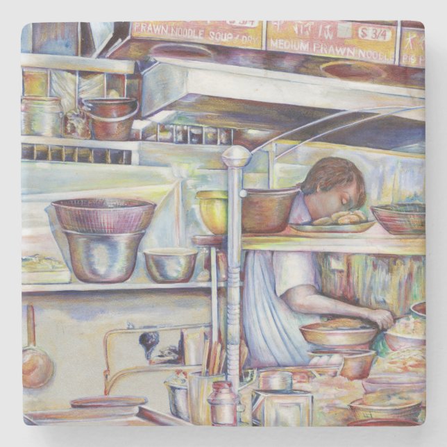 Pigtail Soppa, Singapore Underlägg Sten (Framsidan)