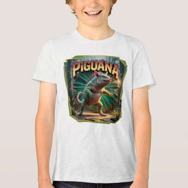 Piguana Illustration Combo Creature Funny T Shirt (Framsida)