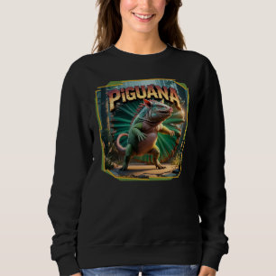 Piguana Illustration Combo Creature Funny T Shirt