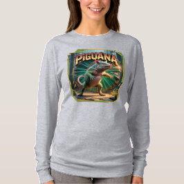 Piguana Illustration Combo Creature Funny T Shirt