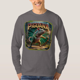 Piguana Illustration Combo Creature Funny T Shirt